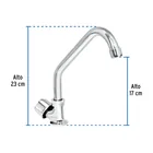 Llave individual fregadero, cuello corto, hexagonal, BASIC 3