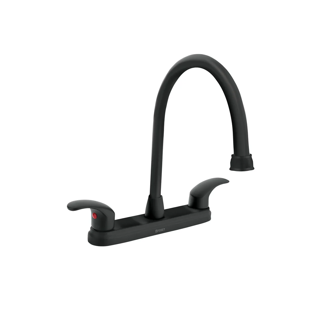Mezcladora fregadero 8' negro, cuello largo, palanca, AQUA