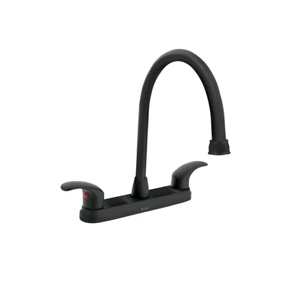 Mezcladora fregadero 8' negro, cuello largo, palanca, AQUA