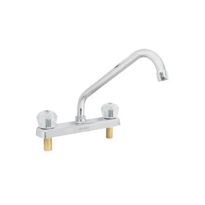 Mezcladora 8' fregadero cromo, cuello largo, acrílico, BASIC