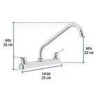 Mezcladora 8' fregadero cromo, cuello largo, palanca, BASIC 3