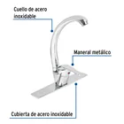 Monomando fregadero cromo, cuello curvo, AQUA 3