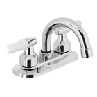 Mezcladora 4' para lavabo, cuello curvo, manerales cono 1