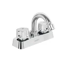 Mezcladora 4' lavabo, ABS, cuello curvo, hexagonal, BASIC 1