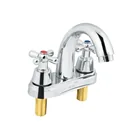 Mezcladora lavabo 4' cromo, nariz curva, cruceta, AQUA 1