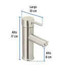 Monomando corto satín para lavabo, FOSET TÚBIG 3