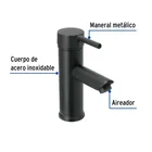 Monomando corto negro para lavabo, FOSET TÚBIG 2