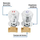 Juego llaves empotrar roscables, maneral acrílico, FOSET 3