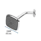 Regadera cuadrada 3-3/4' brazo y chapetón de acero, BASIC 4