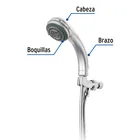 Regadera de teléfono 3-1/4', 5 funciones, con soporte, AQUA 6