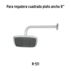 Regadera cuadrada 8', ABS, sin brazo, cromo, AERO 6