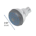 Regadera redonda de ABS 2-1/2' gris-cromo sin brazo, BASIC 4