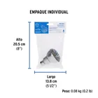 Regadera redonda de ABS 2-1/2' gris-cromo sin brazo, BASIC 8