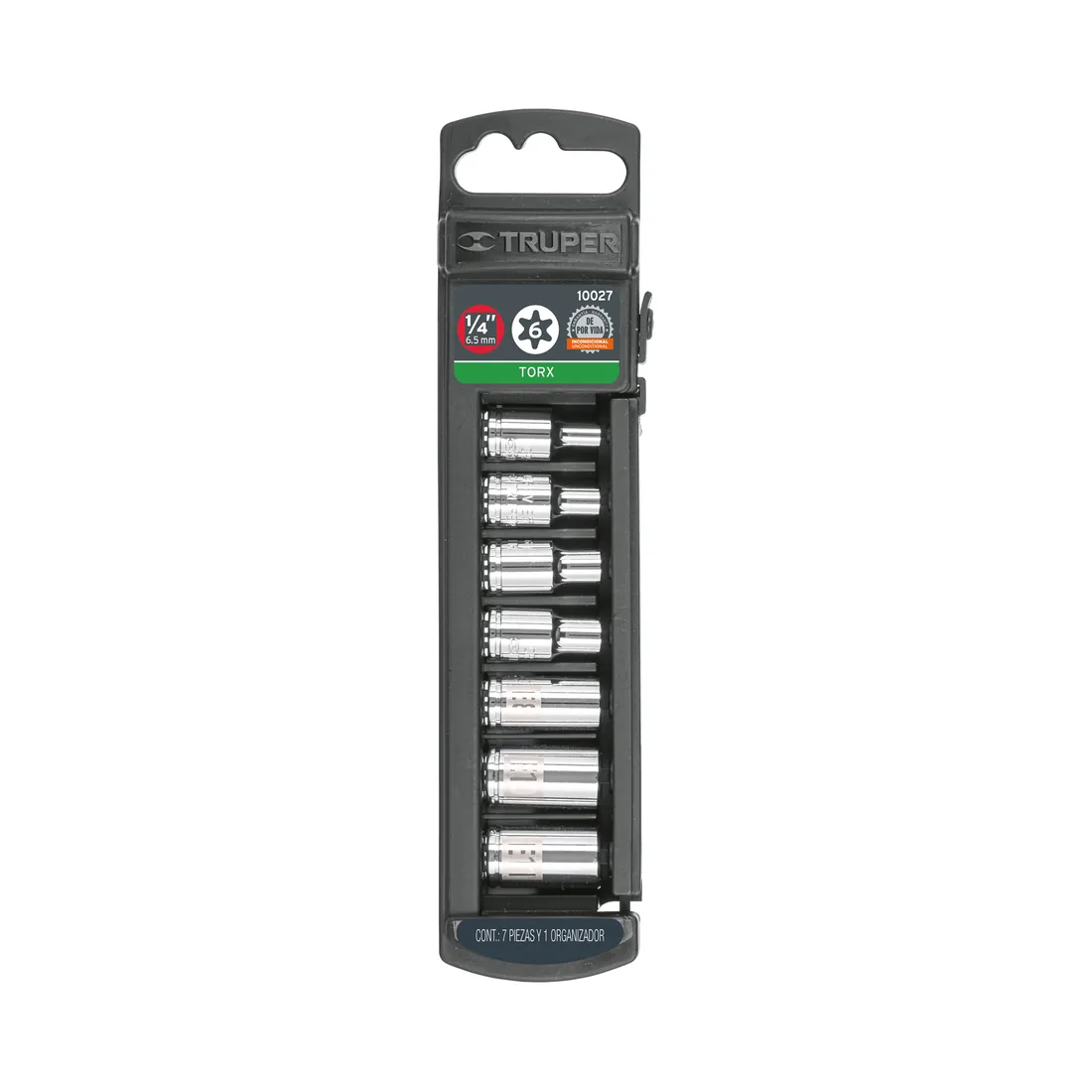 Juego de 7 dados torx cuadro 1/4', TRUPER