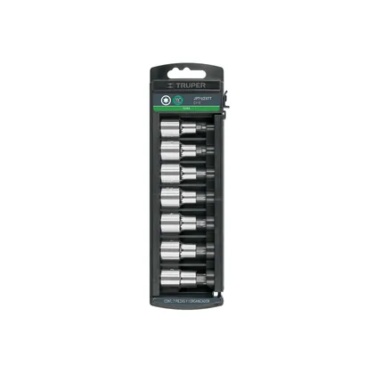 Juego de 7 dados cuadro 1/2' punta torx, TRUPER