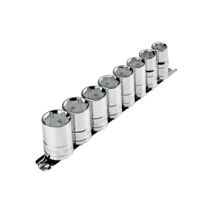 Juego de 8 dados cuadro 1/2' std, PRETUL