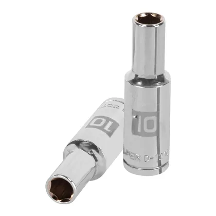 Dado largo de 10 mm, 6 puntas, cuadro 1/2', TRUPER