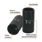 Dado largo impacto de 1-1/8', 6 puntas, cuadro 1/2', TRUPER 2