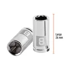 Dado de 8 mm, 6 puntas, cuadro 1/4', TRUPER 3