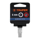 Dado de 6 mm, 6 puntas, cuadro 1/4', TRUPER 4