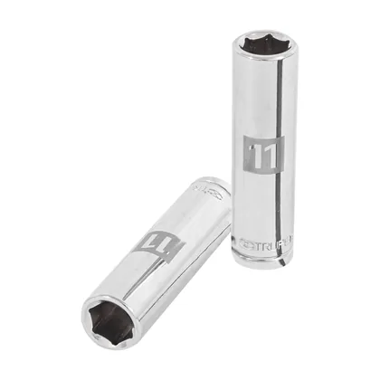 Dado largo de 11 mm, 6 puntas, cuadro 3/8', TRUPER