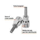 Dado punta hexagonal de 6 mm, cuadro 3/8', TRUPER 2