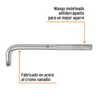 Mango cuadro 1/2' en 'L', largo 9', TRUPER 2