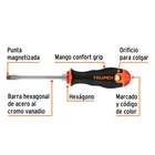 Desarmador plano 1/4' x 4' mango Comfort Grip, TRUPER 4