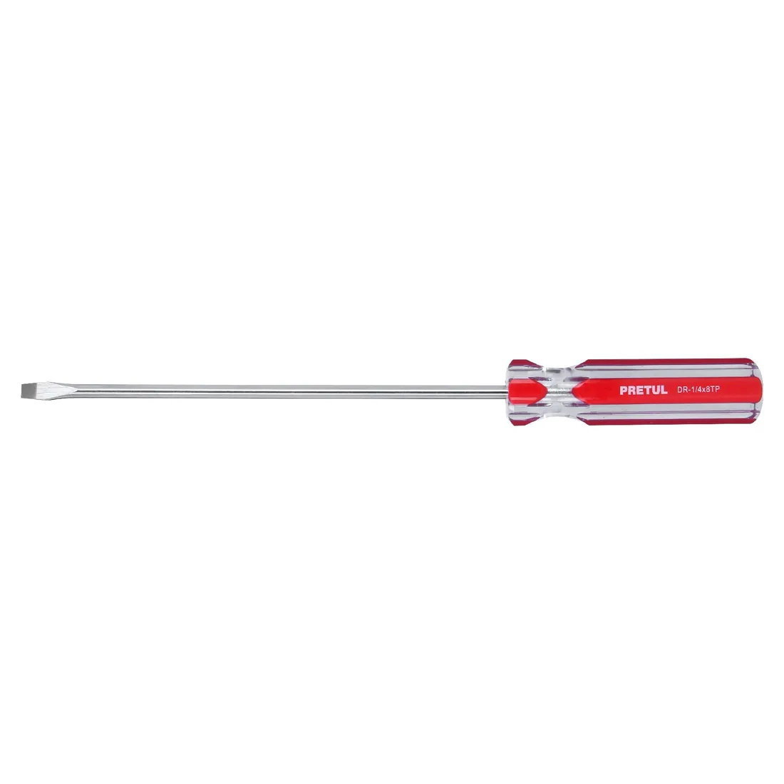 Desarmador plano 1/4 x 8' mango de PVC, PRETUL