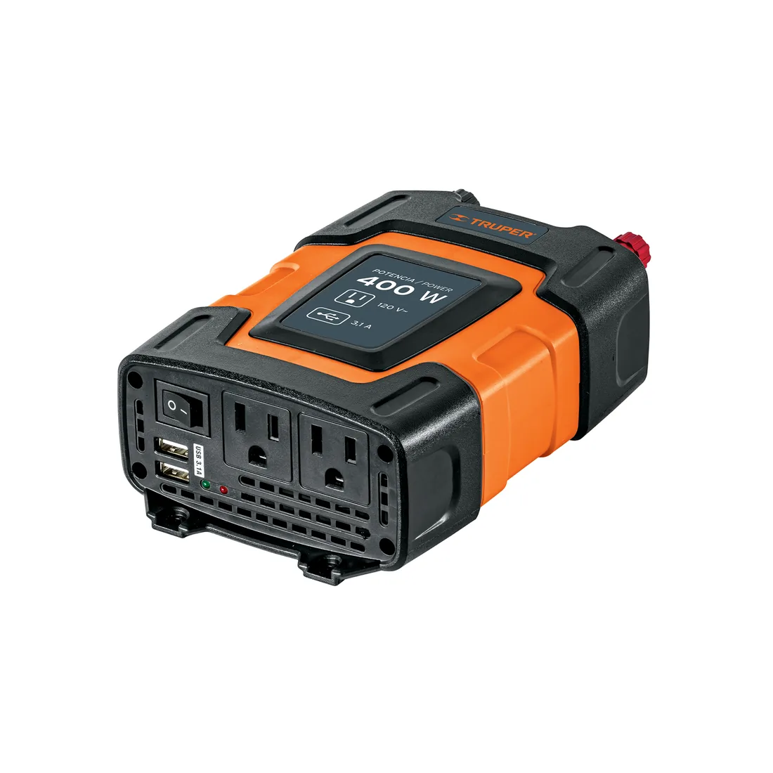 Inversor de corriente de 400 W con puertos USB, TRUPER