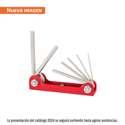 Juego de 7 llaves hexagonales std, tipo navaja, TRUPER