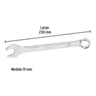 Llave combinada 19 mm x 230 mm de largo, PRETUL 3