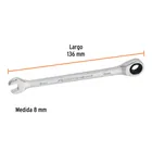 Llave combinada con matraca 8 mm x 136 mm largo, EXPERT 3