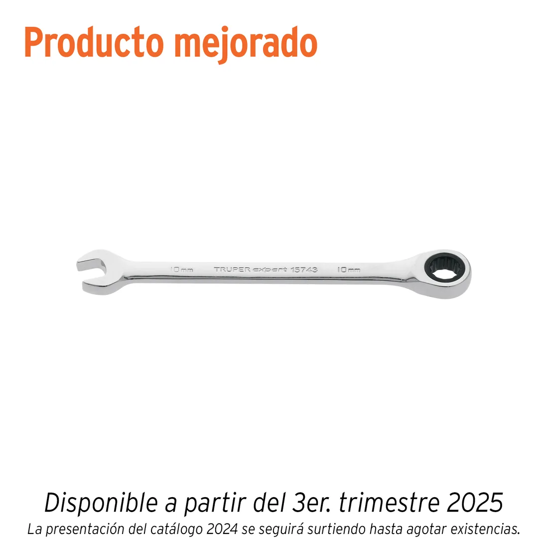 Llave combinada con matraca 10 mm x 154 mm largo, EXPERT