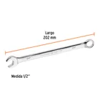 Llave combinada extralarga 1/2' x 202 mm de largo, EXPERT 3