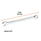 Llave combinada extralarga 9/16' x 220 mm de largo, EXPERT 3