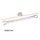 Llave combinada extralarga 15 mm x 230 mm de largo, EXPERT 3