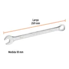 Llave combinada extralarga 18 mm x 269 mm de largo, EXPERT 3