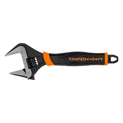 Llave ajustable (perico) 8' boca ancha Comfort Grip, EXPERT
