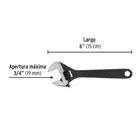 Llave ajustable (perico) 6' pavonada, PRETUL 3