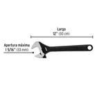 Llave ajustable (perico) 12' pavonada, PRETUL 3