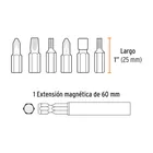 Juego de 31 puntas mixtas largo 1' estuche plástico, EXPERT 3
