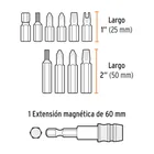 Juego de 58 puntas mixtas largo 1' estuche plástico, EXPERT 3