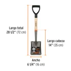 Pala cajuelera cuadrada, puño 'D' mango de madera, TRUPER 3