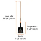 Pala cuadrada T-2000, mango largo 45', TRUPER 3