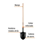 Pala irrigación T-2000 3 perforaciones mango largo 45' 2