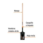 Pala escarramán T-2000, mango largo 45', TRUPER 2