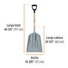 Pala sanitaria cabeza plástica, puño 'Y', mango 27', TRUPER 3