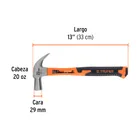 Martillo cabeza cónica 29 mm uña curva, mango fibra vidrio 3