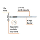 Martillo tubular pulido 20 oz alojamiento imantado uña recta 2